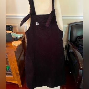 Lucy&Yak black corduroy dress midi